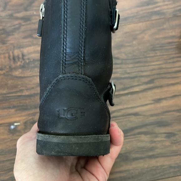Black Leather Motorcycle Uggs size 10 - Picture 7 of 7